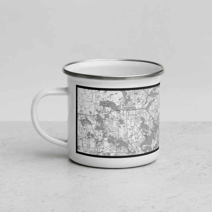Left View Custom Pontiac Michigan Map Enamel Mug in Classic