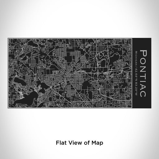 Rendered View of Pontiac Michigan Map Engraving on 17oz Stainless Steel Insulated Cola Bottle in Black