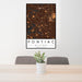 24x36 Pontiac Michigan Map Print Portrait Orientation in Ember Style Behind 2 Chairs Table and Potted Plant