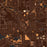 Pontiac Michigan Map Print in Ember Style Zoomed In Close Up Showing Details