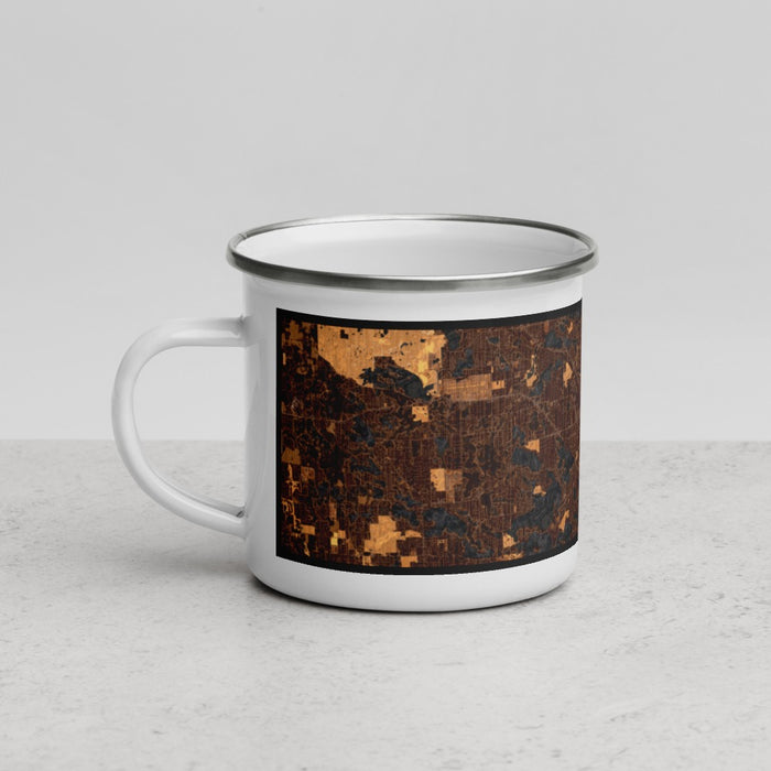 Left View Custom Pontiac Michigan Map Enamel Mug in Ember