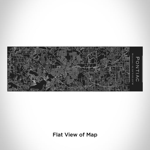 Rendered View of Pontiac Michigan Map Engraving on 10oz Stainless Steel Insulated Cup with Sliding Lid in Black