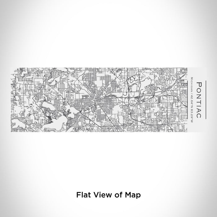 Rendered View of Pontiac Michigan Map Engraving on 10oz Stainless Steel Insulated Cup with Sliding Lid in White