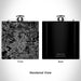 Rendered View of Pontiac Michigan Map Engraving on 6oz Stainless Steel Flask in Black
