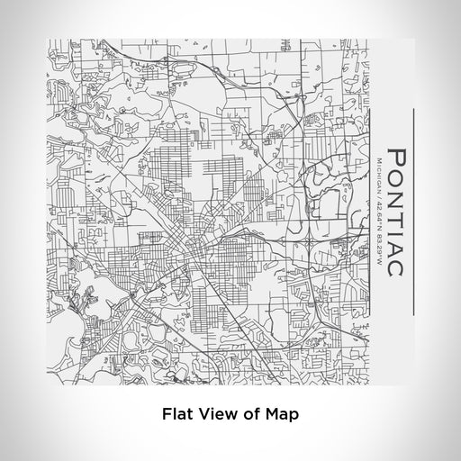 Rendered View of Pontiac Michigan Map Engraving on 17oz Stainless Steel Insulated Tumbler in White