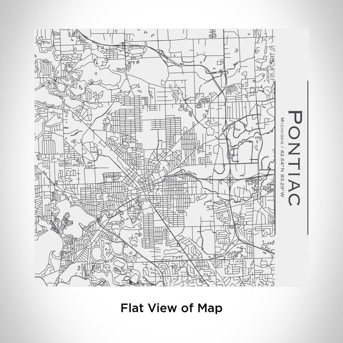 Rendered View of Pontiac Michigan Map Engraving on 17oz Stainless Steel Insulated Tumbler in White