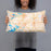 Person holding 20x12 Custom Pontiac Michigan Map Throw Pillow in Watercolor