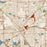 Pontiac Michigan Map Print in Woodblock Style Zoomed In Close Up Showing Details
