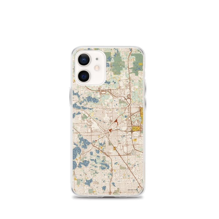 Custom Pontiac Michigan Map iPhone 12 mini Phone Case in Woodblock