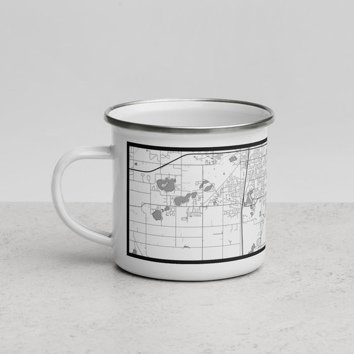 Left View Custom Portage Michigan Map Enamel Mug in Classic