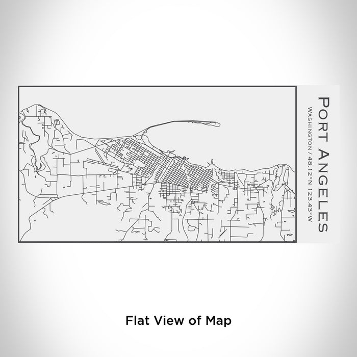 Rendered View of Port Angeles Washington Map Engraving on 17oz Stainless Steel Insulated Cola Bottle in White