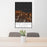 24x36 Port Angeles Washington Map Print Portrait Orientation in Ember Style Behind 2 Chairs Table and Potted Plant