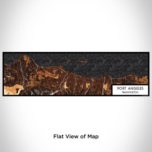 Flat View of Map Custom Port Angeles Washington Map Enamel Mug in Ember