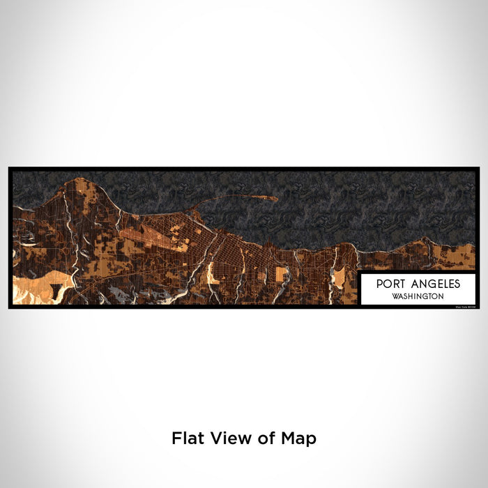 Flat View of Map Custom Port Angeles Washington Map Enamel Mug in Ember