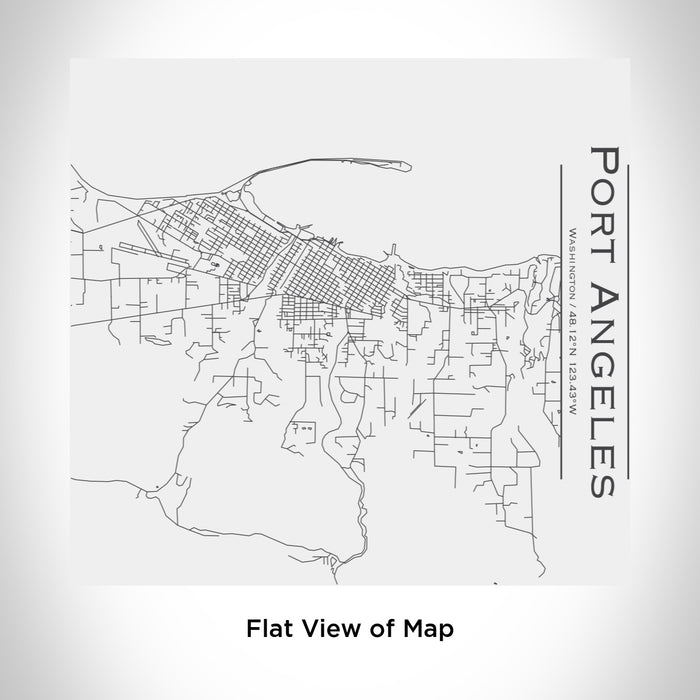 Rendered View of Port Angeles Washington Map Engraving on 17oz Stainless Steel Insulated Tumbler in White