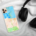Custom Port Angeles Washington Map Phone Case in Watercolor on Table with Black Headphones