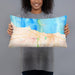 Person holding 20x12 Custom Port Angeles Washington Map Throw Pillow in Watercolor