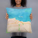 Person holding 18x18 Custom Port Angeles Washington Map Throw Pillow in Watercolor