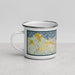 Left View Custom Port Angeles Washington Map Enamel Mug in Woodblock