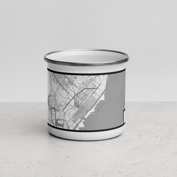 Front View Custom Port Arthur Texas Map Enamel Mug in Classic