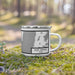Right View Custom Port Arthur Texas Map Enamel Mug in Classic on Grass With Trees in Background