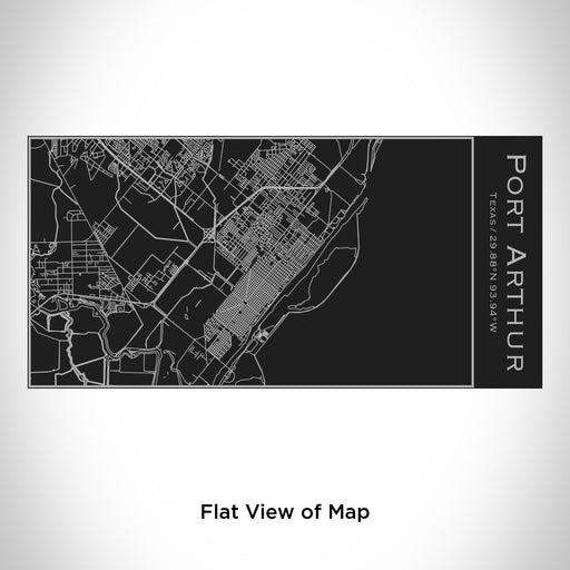 Rendered View of Port Arthur Texas Map Engraving on 17oz Stainless Steel Insulated Cola Bottle in Black