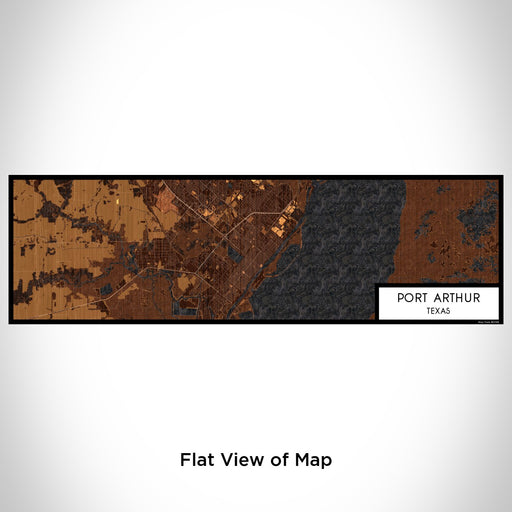 Flat View of Map Custom Port Arthur Texas Map Enamel Mug in Ember