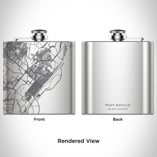 Rendered View of Port Arthur Texas Map Engraving on undefined