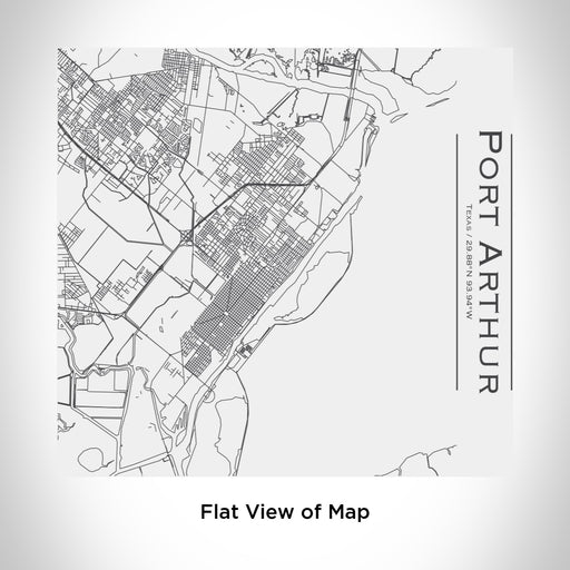 Rendered View of Port Arthur Texas Map Engraving on 17oz Stainless Steel Insulated Tumbler in White