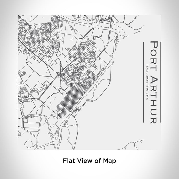 Rendered View of Port Arthur Texas Map Engraving on 17oz Stainless Steel Insulated Tumbler in White