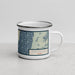 Right View Custom Port Arthur Texas Map Enamel Mug in Woodblock