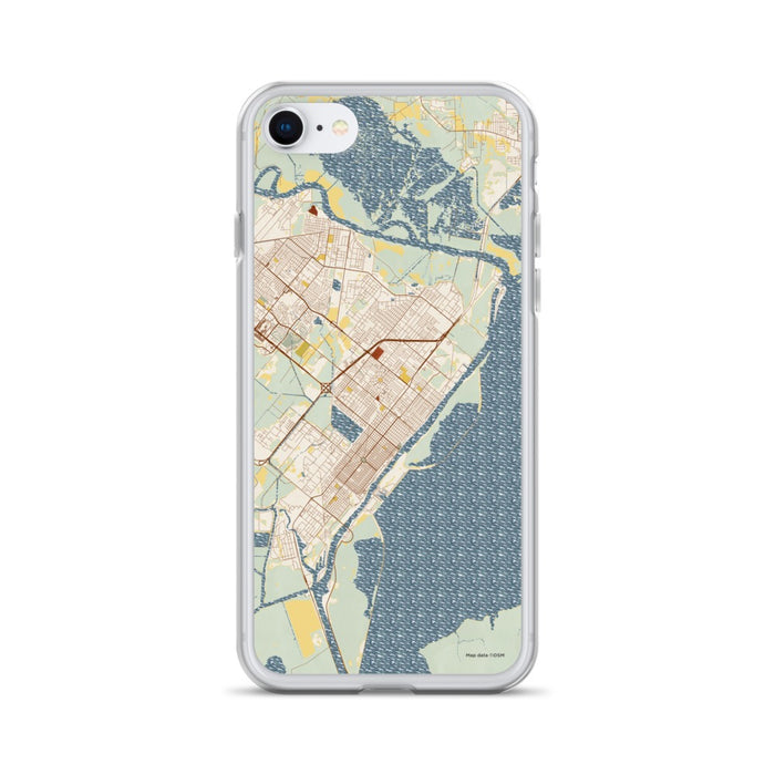 Custom Port Arthur Texas Map Phone Case in Woodblock