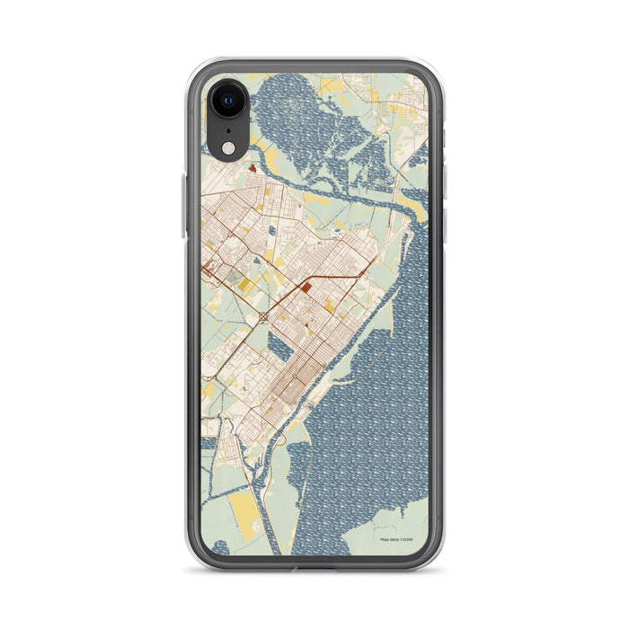 Custom Port Arthur Texas Map Phone Case in Woodblock