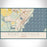 Port Arthur Texas Map Print Landscape Orientation in Woodblock Style With Shaded Background
