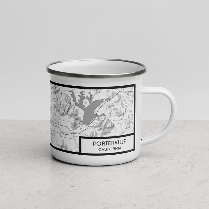 Right View Custom Porterville California Map Enamel Mug in Classic