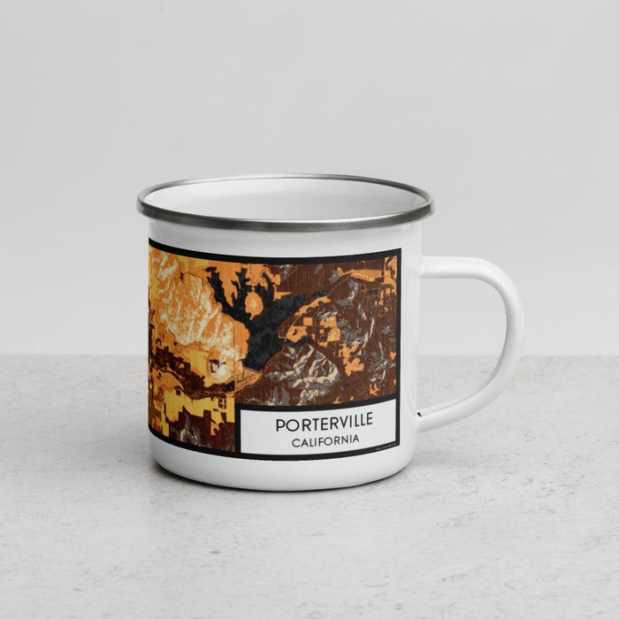 Right View Custom Porterville California Map Enamel Mug in Ember