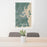 24x36 Portland Maine Map Print Portrait Orientation in Afternoon Style Behind 2 Chairs Table and Potted Plant