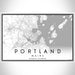 Portland Maine Map Print Landscape Orientation in Classic Style With Shaded Background