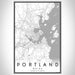 Portland Maine Map Print Portrait Orientation in Classic Style With Shaded Background