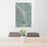 24x36 Portland Oregon Map Print Portrait Orientation in Afternoon Style Behind 2 Chairs Table and Potted Plant