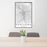 24x36 Portland Oregon Map Print Portrait Orientation in Classic Style Behind 2 Chairs Table and Potted Plant