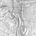 Portland Oregon Map Print in Classic Style Zoomed In Close Up Showing Details