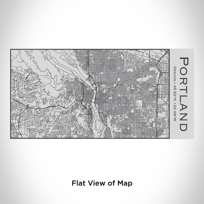 Rendered View of Portland Oregon Map Engraving on 17oz Stainless Steel Insulated Cola Bottle