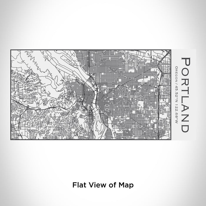 Rendered View of Portland Oregon Map Engraving on 17oz Stainless Steel Insulated Cola Bottle in White