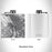 Rendered View of Portland Oregon Map Engraving on 6oz Stainless Steel Flask in White