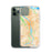 Custom Portland Oregon Map Phone Case in Watercolor on Table with Laptop and Plant