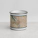 Front View Custom Portland Oregon Map Enamel Mug in Woodblock
