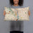 Person holding 20x12 Custom Portland Oregon Map Throw Pillow in Woodblock