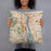 Person holding 18x18 Custom Portland Oregon Map Throw Pillow in Woodblock