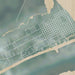 Port O'Connor Texas Map Print in Afternoon Style Zoomed In Close Up Showing Details